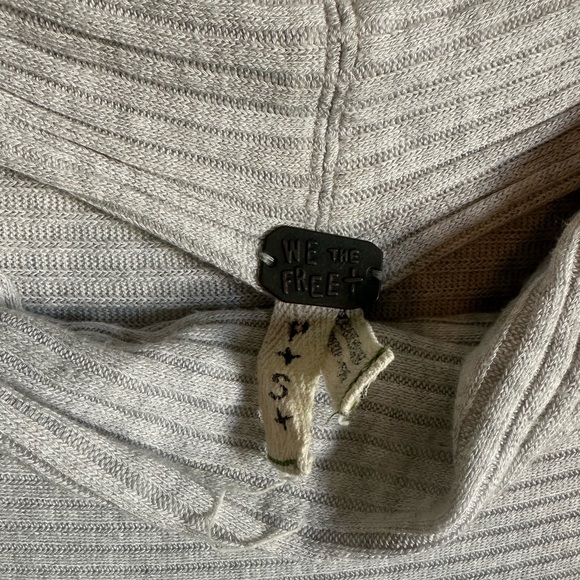 Free People We the Free Lover Gray Ribbed Split Back Tunic - Picture 4 of 4